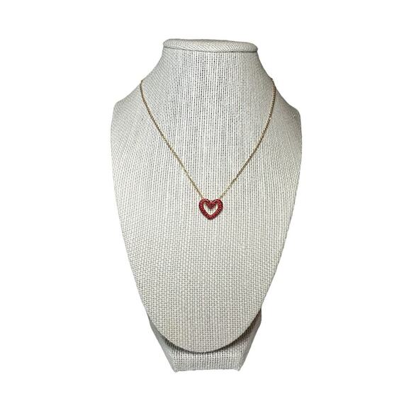 Swarovski Una pendant Pavé, Heart, Small, Red, Gold-tone plated Necklace - Picture 2 of 7